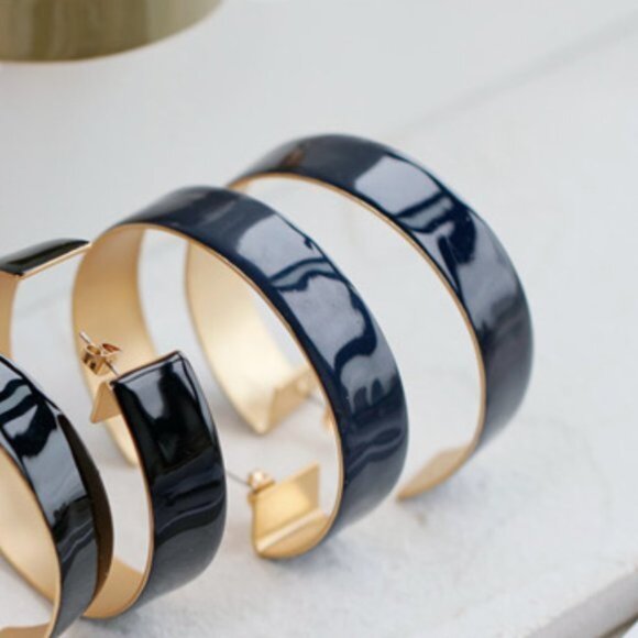 Zimmermann Enamel Hoop Earrings - Picture 1 of 2